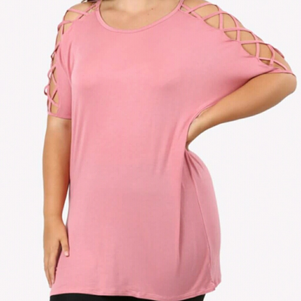 Criss cross plus size boutique top